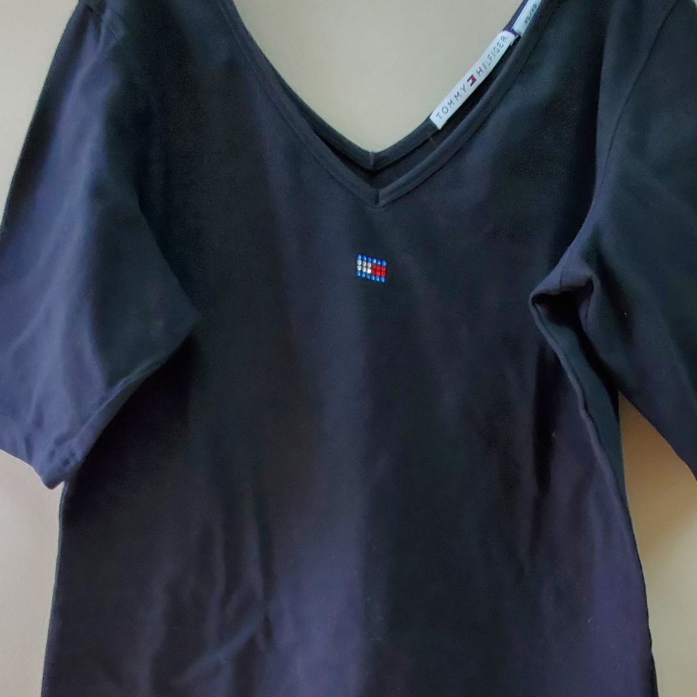 Tommy Hilfiger Black Top Jewel Flag